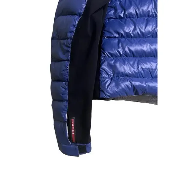 Prada Linea Rossa Down Nylon Puffer Jacket Blue Prada Sport - Picture 4 of 9